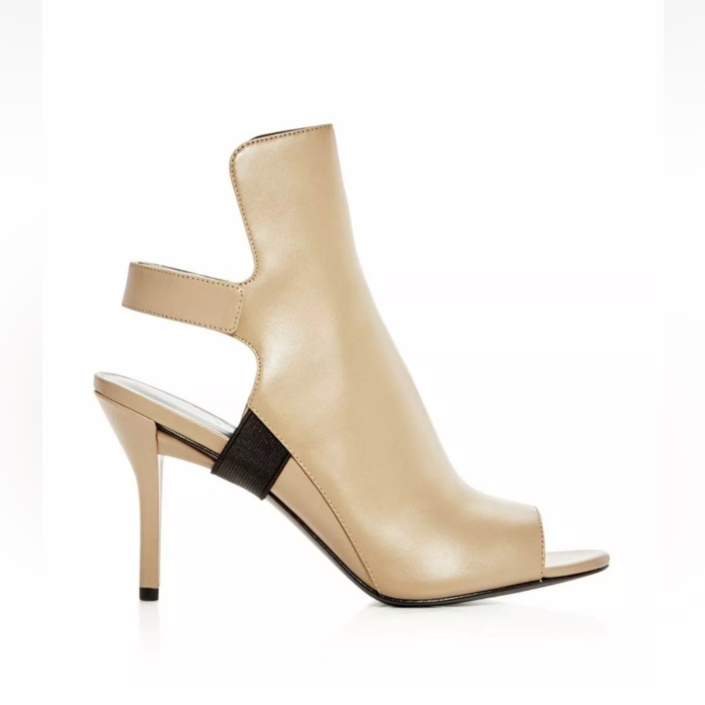 Via Spiga Ida Open Peep Toe Desert Tan Stirrup Slingback Ankle Bootie Heels 9 39 - Picture 2 of 12